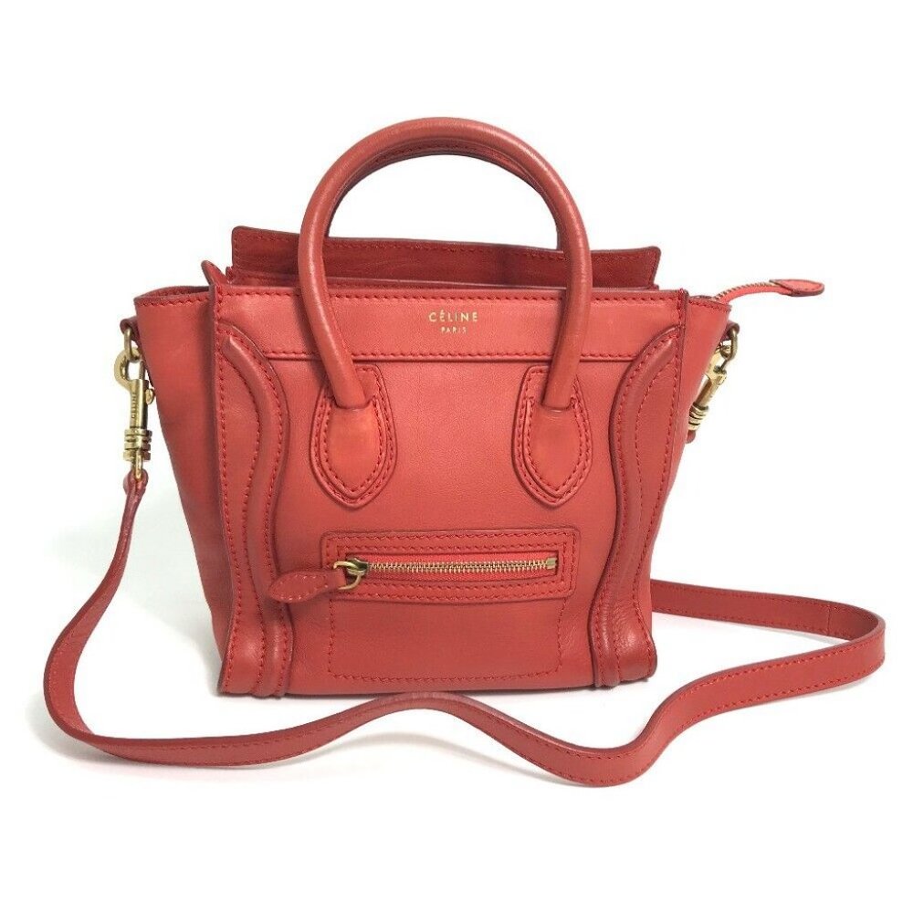 CELINE Nano Shopper Luggage Hand Bag Shoulder Bag Crossbody 2 way bag